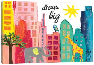 Dream Big Animals In The City Canvas Art Print