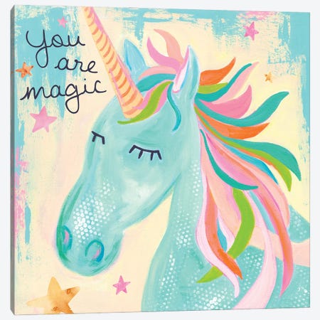 You Are Magic Unicorn Canvas Print #JEI5} by Jennifer Mccully Canvas Wall Art
