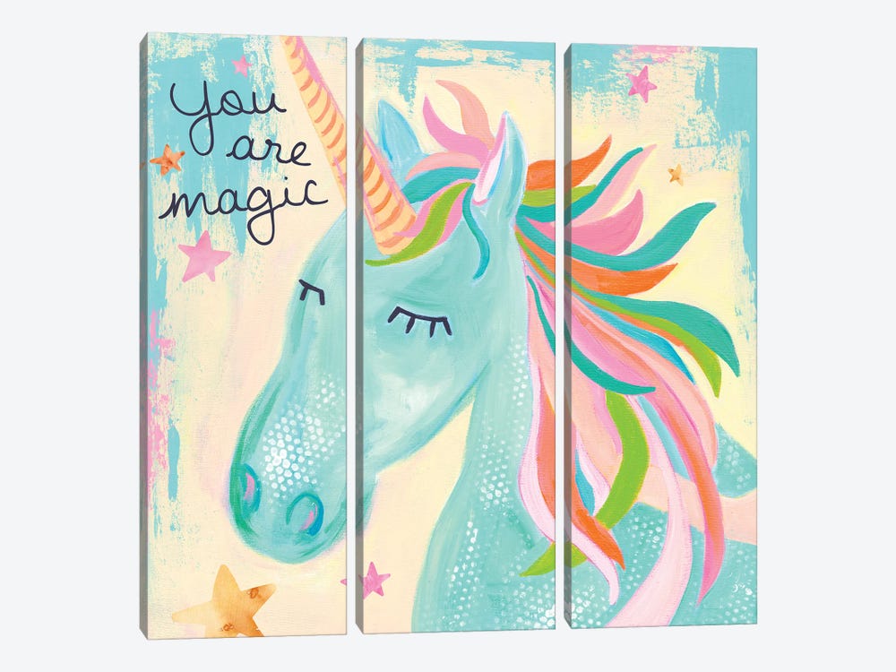 You Are Magic Unicorn by Jennifer Mccully 3-piece Canvas Artwork