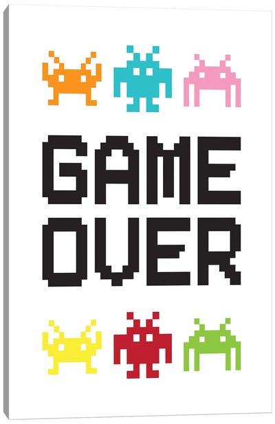 Game Over II Canvas Art Print - Space Invaders