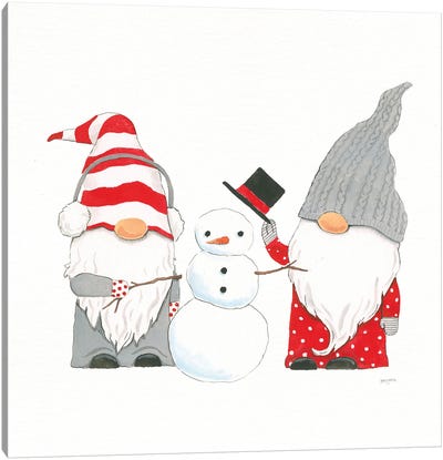Winter Gnomes II Canvas Art Print - Christmas Gnome Art