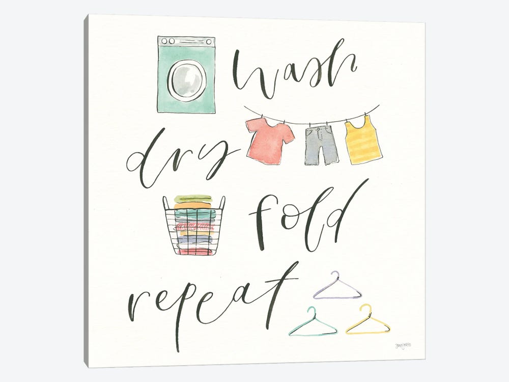 Wash. Dry. Fold. Repeat V by Jenaya Jackson 1-piece Canvas Art