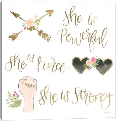 Girl Power IV Canvas Art Print - Motivational Typography