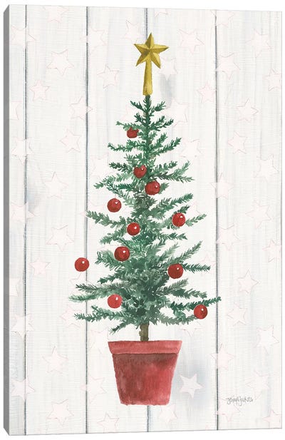 Welcome Christmas IV Canvas Art Print - Christmas Trees & Wreath Art