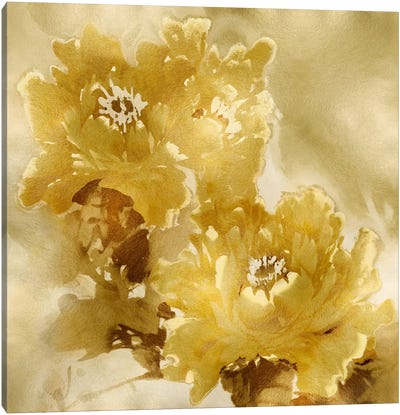 Flower Bloom On Gold I Canvas Art Print