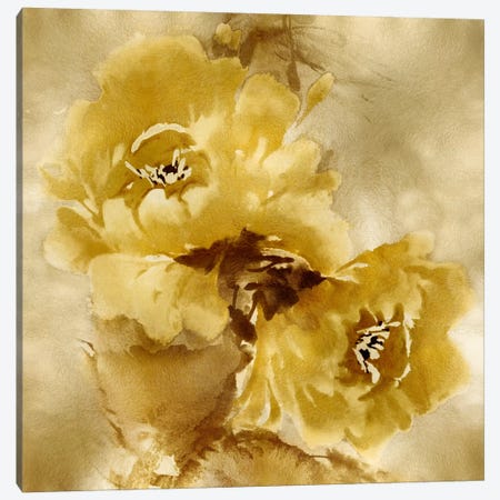 Flower Bloom On Gold II Canvas Print #JES18} by Jesse Stevens Canvas Artwork