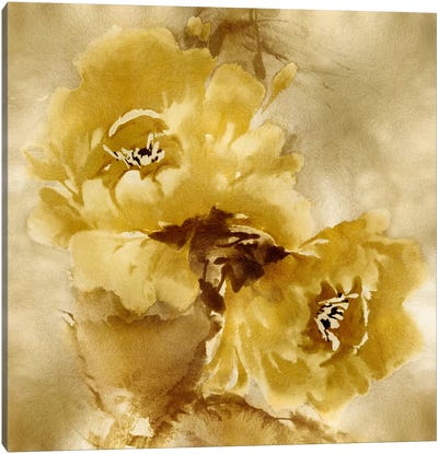 Flower Bloom On Gold II Canvas Art Print