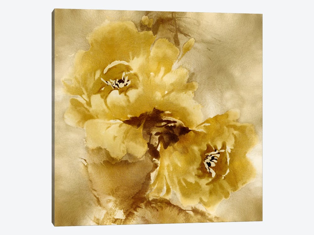 Flower Bloom On Gold II by Jesse Stevens 1-piece Canvas Art Print