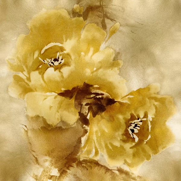 Jesse Stevens: Flower Bloom On Gold II by Jesse Stevens