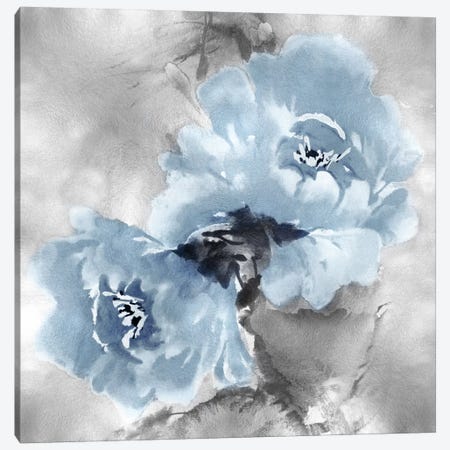 Flower Bloom On Silver II Canvas Print #JES20} by Jesse Stevens Art Print