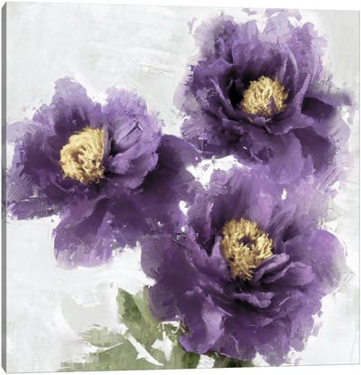 Purple Bloom II Canvas Art Print - Green Leaves 