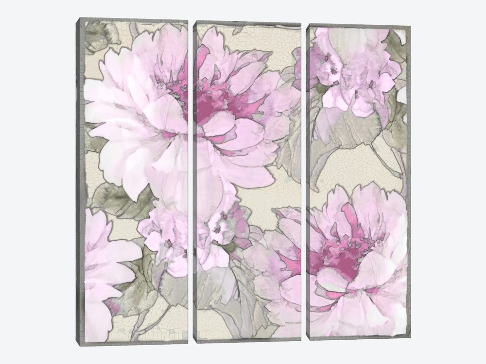 Earthly Delights In Pink I by Jesse Stevens 3-piece Canvas Wall Art