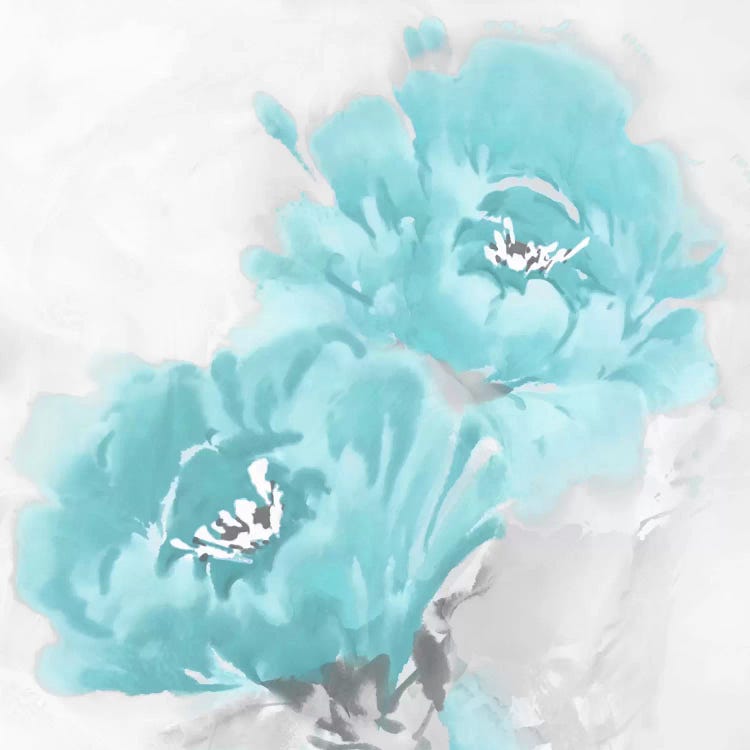 Flower Bloom In Aqua I