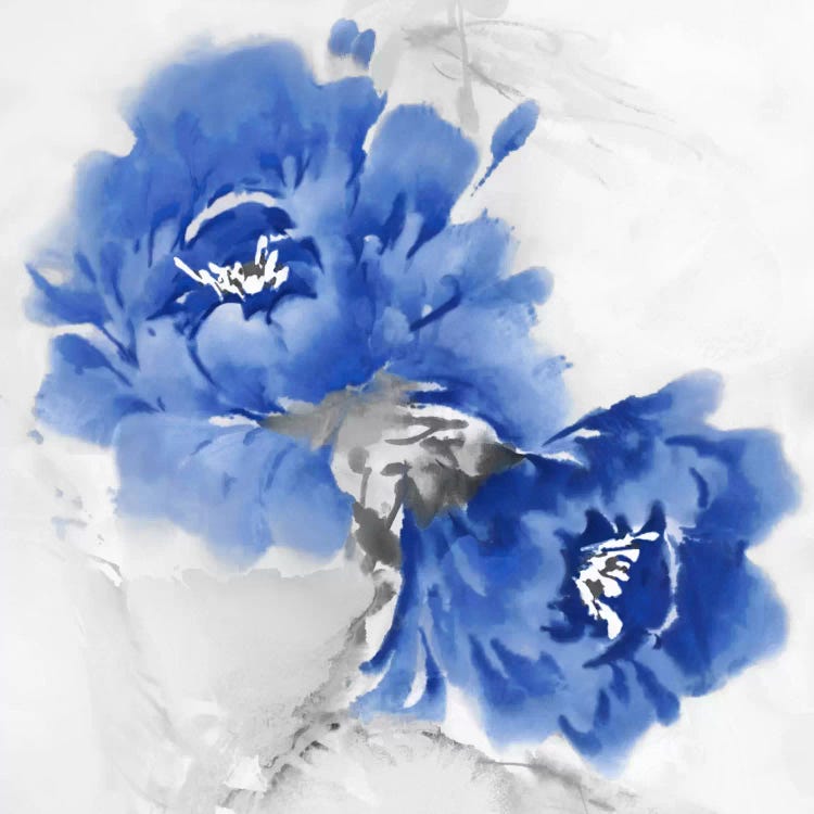 Flower Bloom In Indigo I