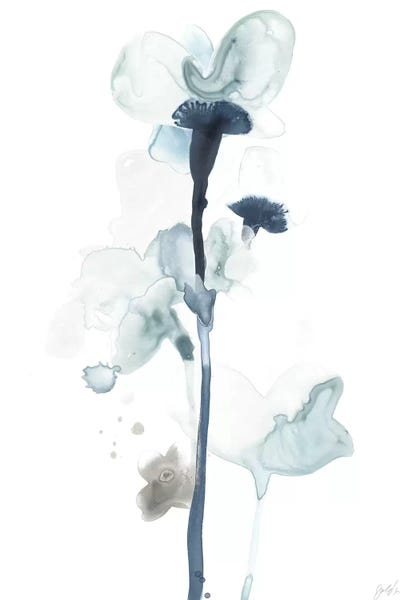 Watercolor Flowers: Midnight Blossoms I by June Erica Vess