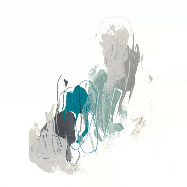 Teal Abstract Art: Teal Gesture II by June Erica Vess