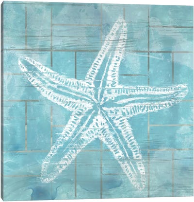 Cerulean Shell II Canvas Art Print - Starfish Art