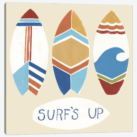 Surf's Up! I Canvas Print #JEV1380} by June Erica Vess Canvas Artwork