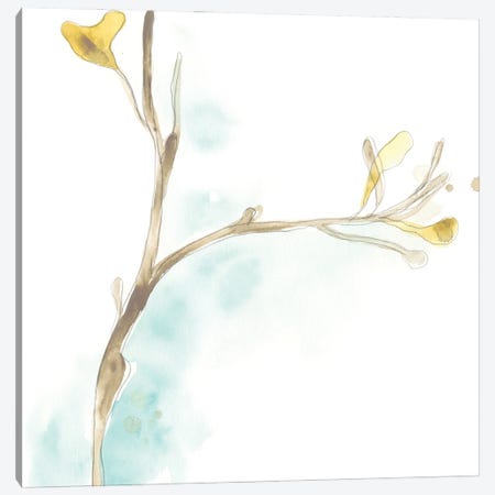 Teal and Ochre Ginko IV Canvas Print #JEV1397} by June Erica Vess Canvas Artwork