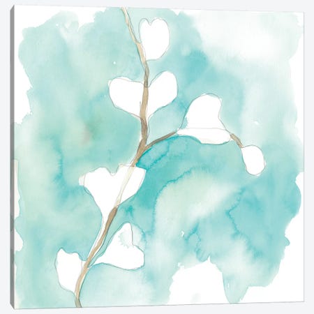 Teal and Ochre Ginko VII Canvas Print #JEV1401} by June Erica Vess Art Print