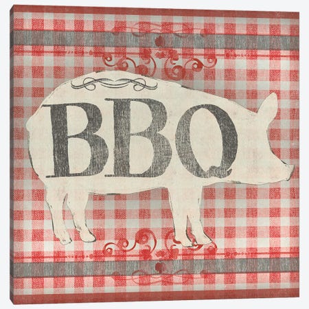 Gingham BBQ I Canvas Print #JEV1537} by June Erica Vess Canvas Wall Art