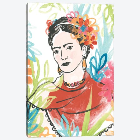 Portrait of Frida  I Canvas Print #JEV1740} by June Erica Vess Canvas Wall Art