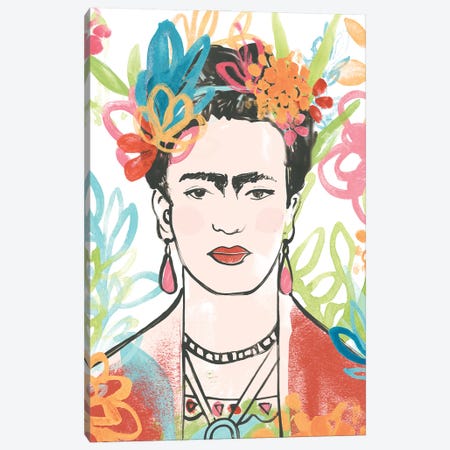 Portrait of Frida  II Canvas Print #JEV1741} by June Erica Vess Canvas Wall Art