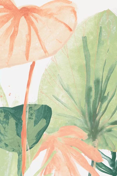 Tropical Leaves: Blush Breeze IV by June Erica Vess