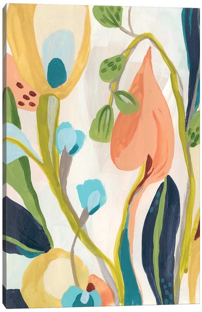 Jungle Jewels I Canvas Art Print - Pantone 2020 Classic Blue