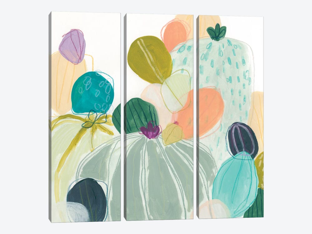 Candy Cactus I by June Erica Vess 3-piece Canvas Art