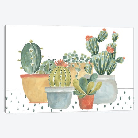 Simple Succulent Collection Canvas Print #JEV1928} by June Erica Vess Canvas Artwork