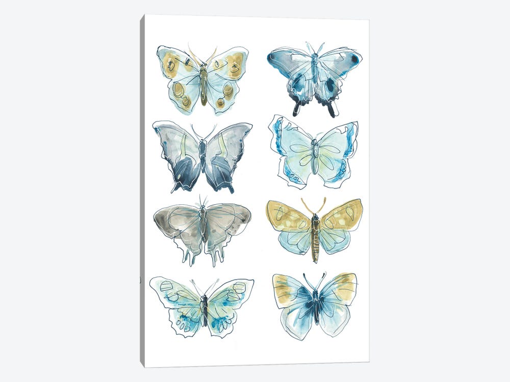 Butterfly Blues I by June Erica Vess 1-piece Canvas Art Print