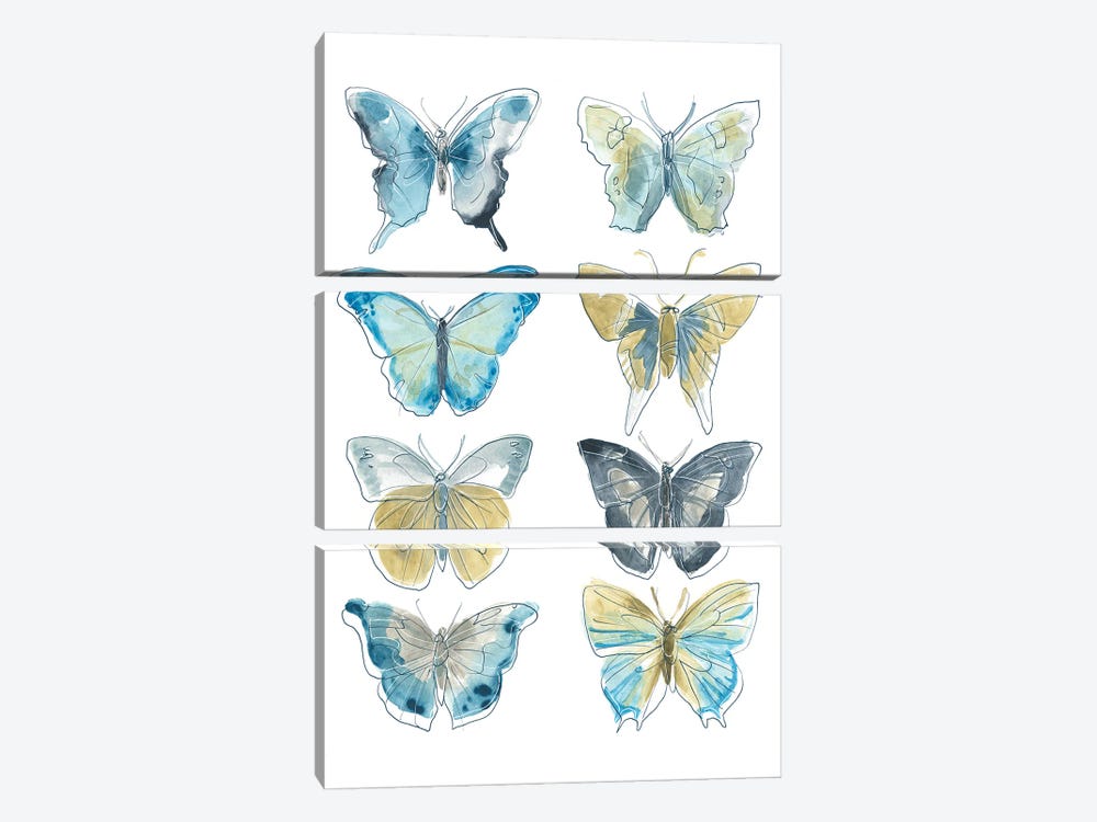 Butterfly Blues II by June Erica Vess 3-piece Canvas Wall Art