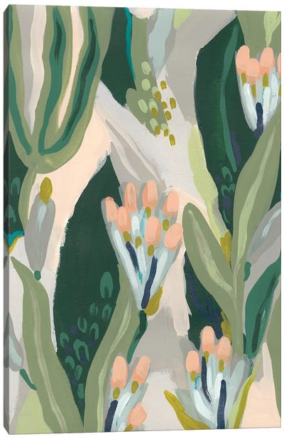 Floral Impulse I Canvas Art Print - Green with Envy