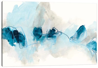 Geode Coast I Canvas Art Print - Teal Abstract Art