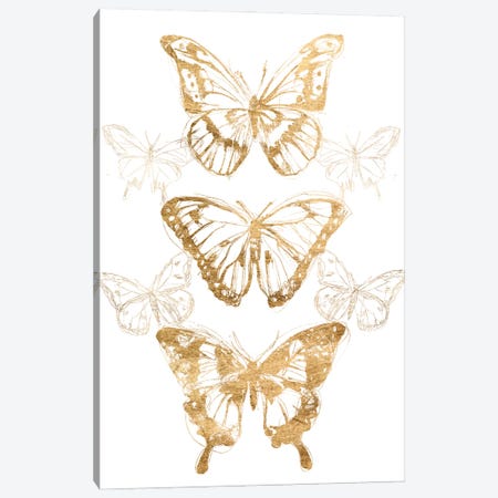 Gold Butterfly Contours II Canvas Print #JEV1988} by June Erica Vess Canvas Artwork