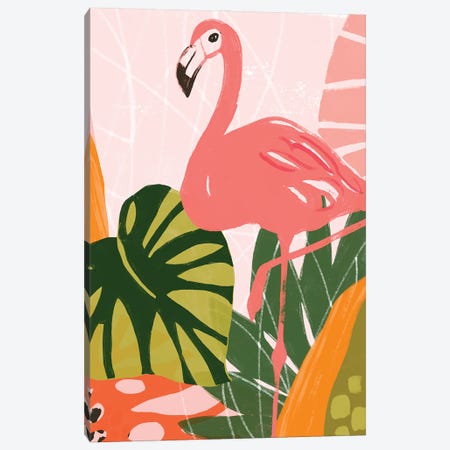 Jungle Flamingo I Canvas Print #JEV2003} by June Erica Vess Art Print