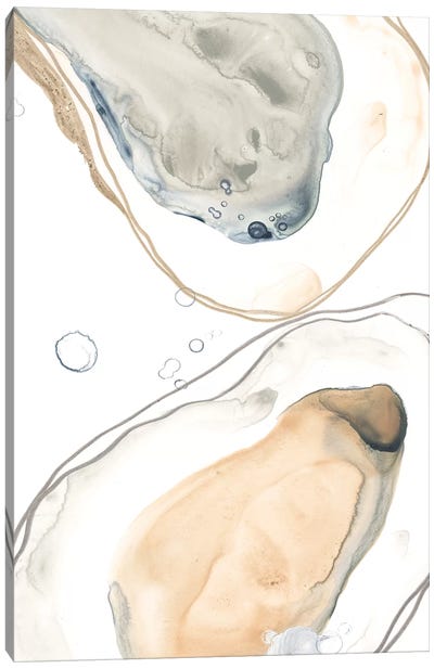 Ocean Oysters IV Canvas Art Print - Coastal & Ocean Abstract Art