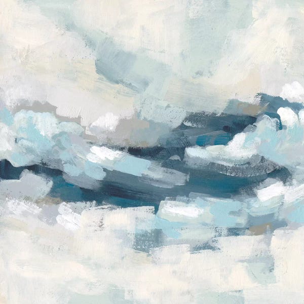 Teal Abstract Art: Wave Crest I by June Erica Vess