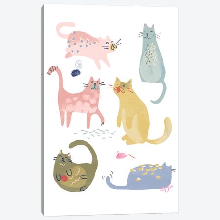 Cat Squad IV Canvas Print #JEV2343} by June Erica Vess Canvas Art