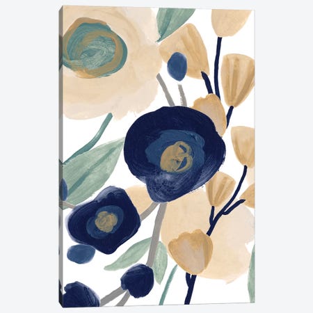 Blue Poppy Cascade II Canvas Print #JEV2458} by June Erica Vess Canvas Artwork