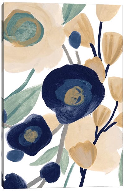 Blue Poppy Cascade II Canvas Art Print - June Erica Vess