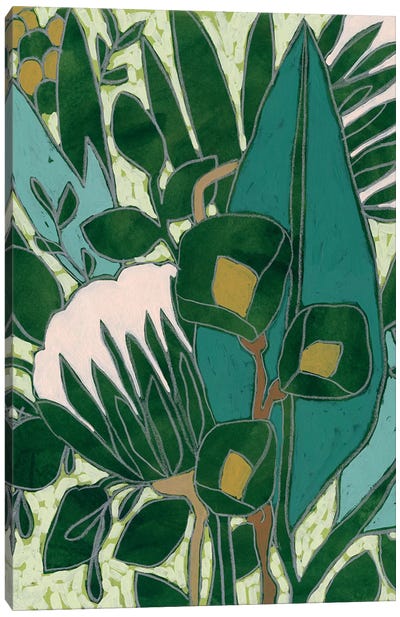Bottle Glass Garden I Canvas Art Print - Tropical Leaf Art