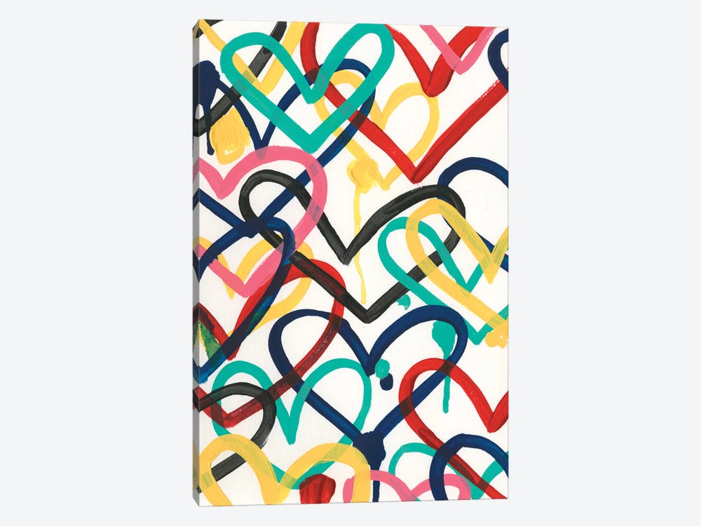 Heart Scribbles II by June Erica Vess 1-piece Canvas Art Print