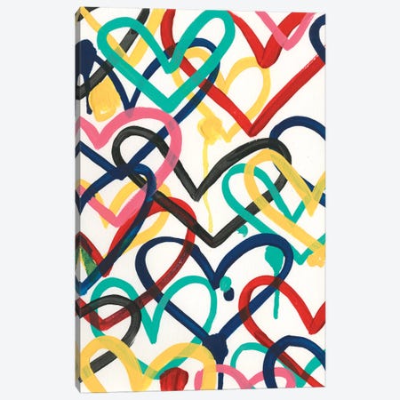 Heart Scribbles II Canvas Print #JEV2487} by June Erica Vess Canvas Wall Art