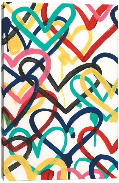 Heart Scribbles II Canvas Art Print - June Erica Vess