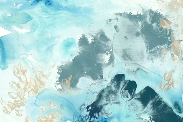 Abstract Watercolors: Aqua Wave Form I by June Erica Vess