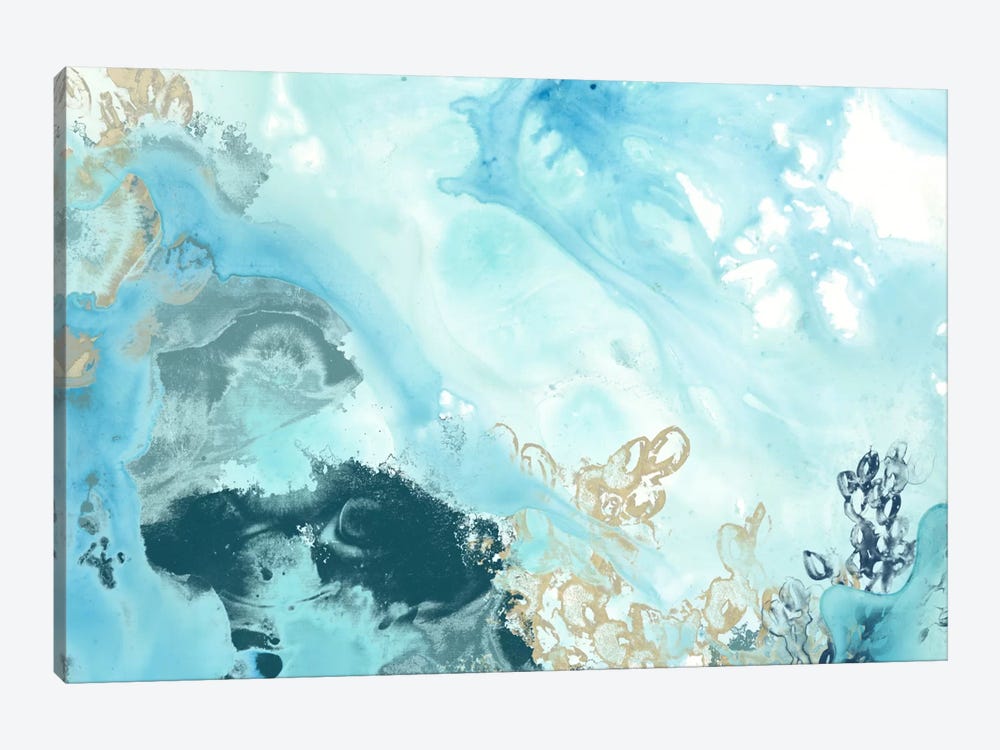 Aqua Wave Form II by June Erica Vess 1-piece Canvas Artwork