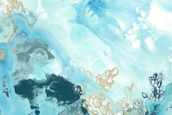 Abstract Watercolors: Aqua Wave Form II by June Erica Vess