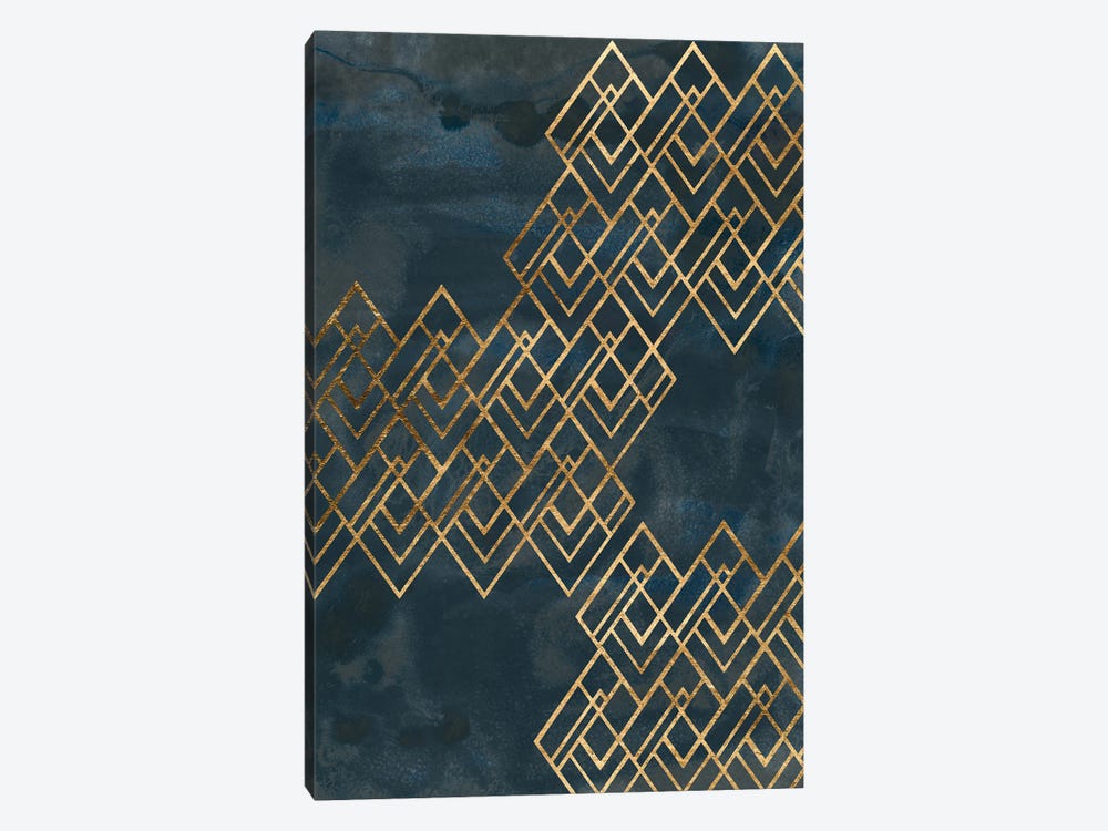 Deco Pattern in Blue I by June Erica Vess 1-piece Art Print